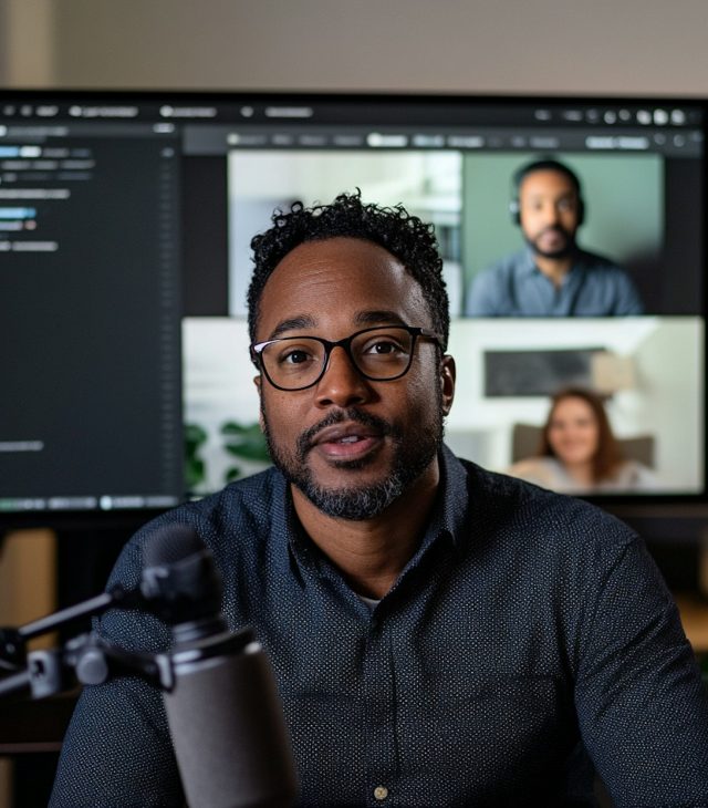 Thoughtful Professional on Video Call